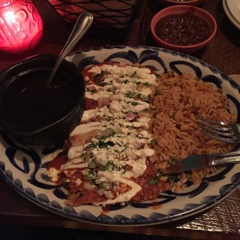 Taco Diablo - chicken enchiladas. AMAZING. The rice is great. the beans are so-so. - Mexican Near Me - Evanston, Illinois Taco Diablo - chicken enchiladas. AMAZING. The rice is great. the beans are so-so. - Mexican Near Me - Evanston, Illinois