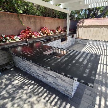 EN Builders - Counter is black quartzite with chiseled edge. - General Contractors Near Me - Tarzana, California