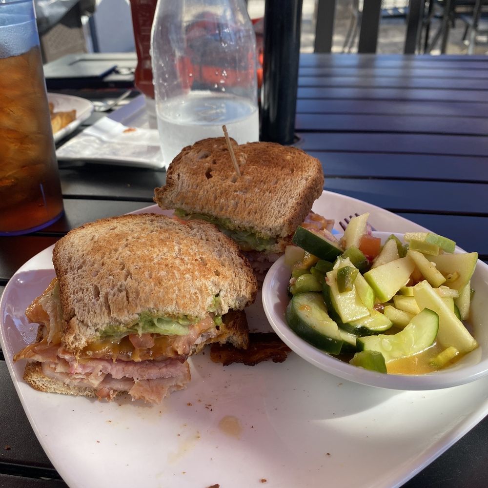 SunBros Café - Traditional Club Sandwich with Cucumber salad - Coffee & Tea Near Me - Flagler Beach, Florida