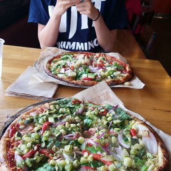 Blaze Pizza - Veganized! Daiya cheese with veggies and extra zucchini! - Pizza Near Me - Sugar Land, Texas Blaze Pizza - Veganized! Daiya cheese with veggies and extra zucchini! - Pizza Near Me - Sugar Land, Texas