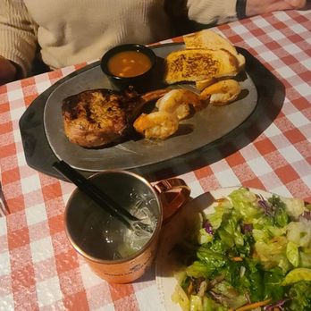 Trabuco Oaks Steakhouse - Pork chop with shrimp - Steakhouses Near Me - Trabuco Canyon, California Trabuco Oaks Steakhouse - Pork chop with shrimp - Steakhouses Near Me - Trabuco Canyon, California