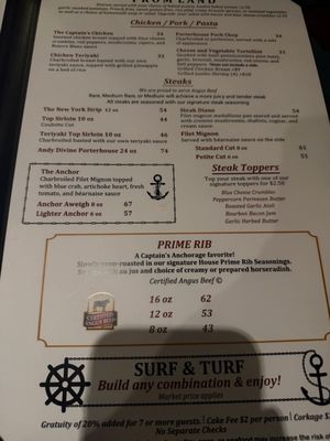 Menu photo 3 Captains Anchorage Big Bear Lake, CA
