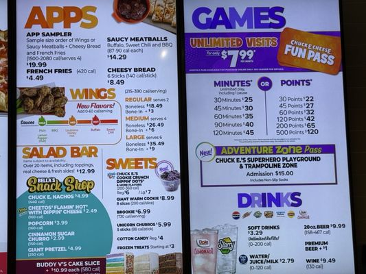 Menu photo 1 Chuck E. Cheese Foothill Ranch, CA