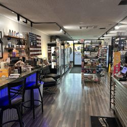 Vape shop and dry bar.
