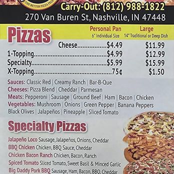 Nashville Amoco-BP - a menu for a pizza restaurant - Convenience Stores Near Me - Nashville, Indiana Nashville Amoco-BP - a menu for a pizza restaurant - Convenience Stores Near Me - Nashville, Indiana