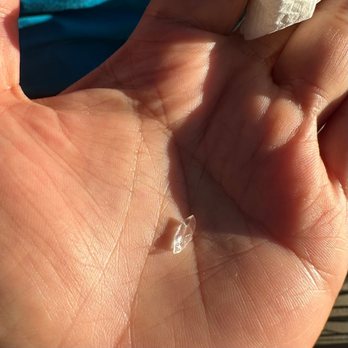 Al Dente - Piece of glass I accidentally bit into since it was in the pasta noodle and sauce at the bottom. - Italian Near Me - Garden Grove, California Al Dente - Piece of glass I accidentally bit into since it was in the pasta noodle and sauce at the bottom. - Italian Near Me - Garden Grove, California