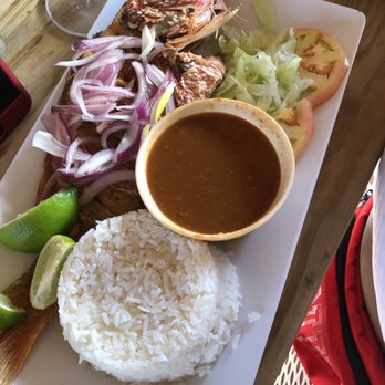 Mi Casita Seafood - Red snapper with white rice beans and salad - Puerto Rican Near Me - Loíza, Puerto Rico