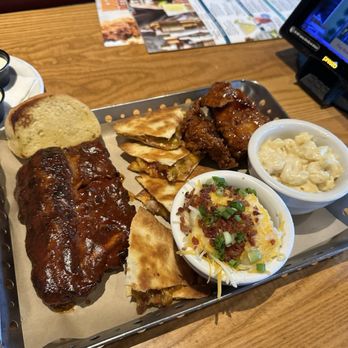 Chili's - Smokehouse Combo (Half Order of Ribs, Brisket Quesadillas, Macaroni & Cheese, Loaded mashed potatoes, Honey-Chipotle Chicken Crispers Combo) - Bars Near Me - Simi Valley, California Chili's - Smokehouse Combo (Half Order of Ribs, Brisket Quesadillas, Macaroni & Cheese, Loaded mashed potatoes, Honey-Chipotle Chicken Crispers Combo) - Bars Near Me - Simi Valley, California