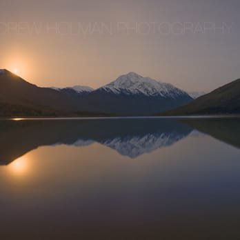 Eklutna Lakeside Trail - Moonrise over the lake - Hiking Near Me - Eklutna, Alaska
