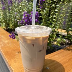 Swings Coffee - Iced latte on a hot sunny day! Perfect! Delicious!