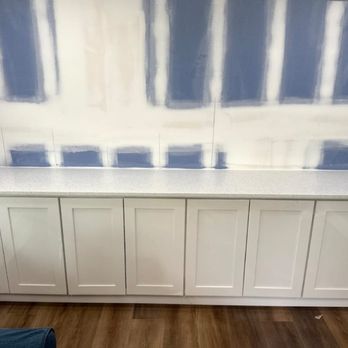 Best Cheer Stone & Cabinets - Our built in cabinets now benefit from a seamless countertop of BCS Sparking Ice.  Jumbo slabs rock! - Countertop Installation Near Me - Orlando, Florida