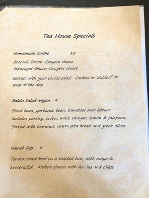 Menu photo 8 Tea House 650 Crystal River, FL
