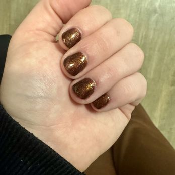 Tulip Nails - Gel nails, almond coffee colored. - Nail Salons Near Me - San Rafael, California