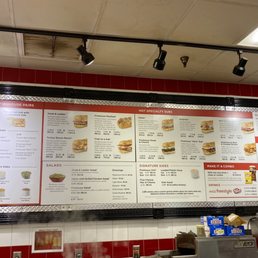a menu on the wall