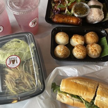Spicy Joi - Papaya salad, Butterfly Pea Tea, 3 Links of Lao Sausage, Lao Sausage Sandwich - Sandwiches Near Me - Concord, California Spicy Joi - Papaya salad, Butterfly Pea Tea, 3 Links of Lao Sausage, Lao Sausage Sandwich - Sandwiches Near Me - Concord, California