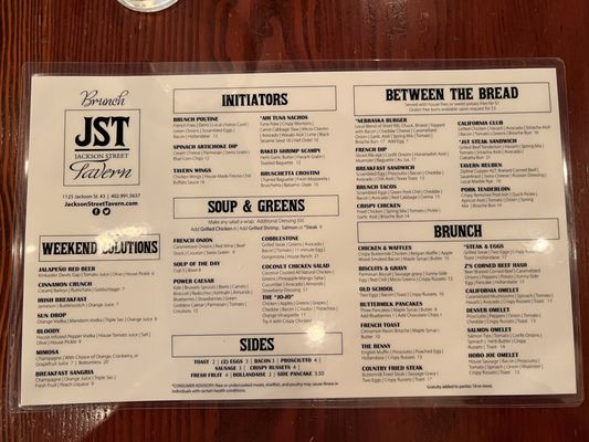 Menu photo 6 Jackson Street Tavern Omaha, NE