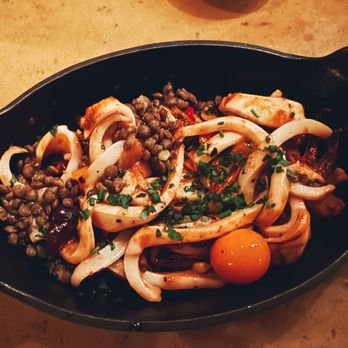 Fore Street - squid w/ lentils - New American Near Me - Portland, Maine Fore Street - squid w/ lentils - New American Near Me - Portland, Maine