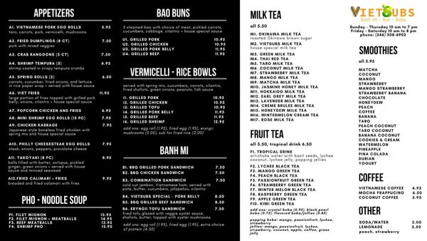 Menu photo 5 Vietsubs & Boba Tea Spring, TX