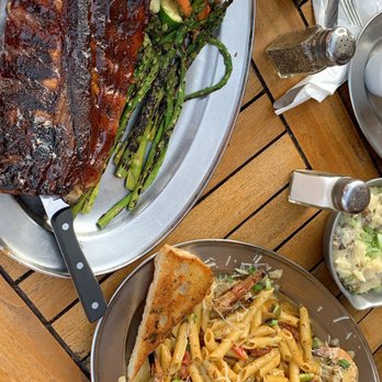 Saddle Ranch - BBQ Baby Back Ribs Full Bayou Cajun Pasta - Steakhouses Near Me - Orange, California