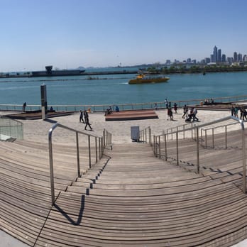 Navy Pier - Grand staircase doubles as seating for a live performance stage overlooking the lake and skyline - Landmarks & Historical Buildings Near Me - Chicago, Illinois