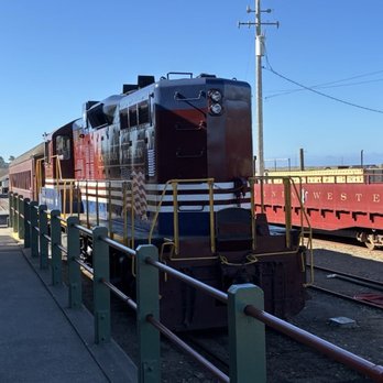 Skunk Train - Locomotive at Fort Bragg station - Tours Near Me - Fort Bragg, California Skunk Train - Locomotive at Fort Bragg station - Tours Near Me - Fort Bragg, California