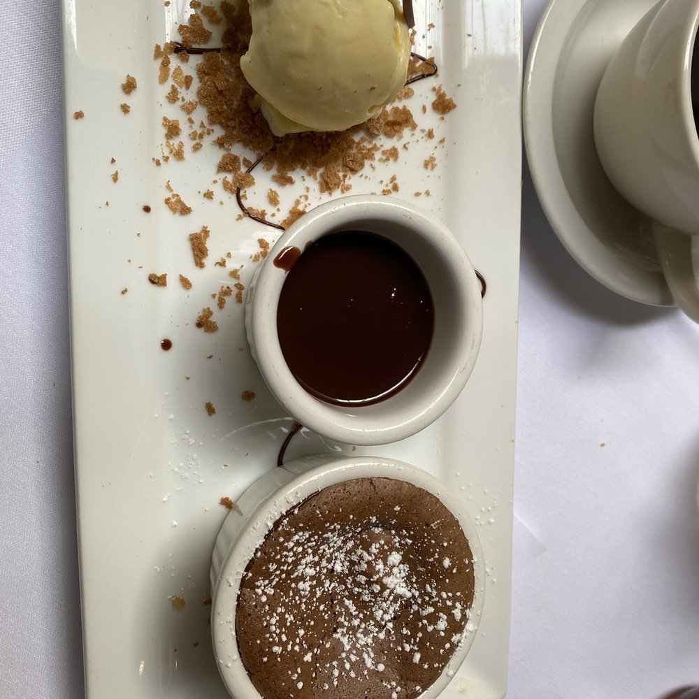 Bistro 45 - Chocolate budino with warm chocolate sauce and fabulous ice cream - New American Near Me - Pasadena, California Bistro 45 - Chocolate budino with warm chocolate sauce and fabulous ice cream - New American Near Me - Pasadena, California
