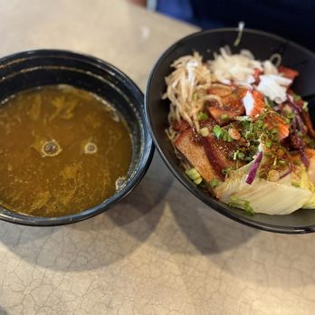 Ramen Hero - two bowls of soup and a hot dog - Noodles Near Me - Virginia Beach, Virginia