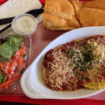 Paul's Deli - Monday Special, Beef Ravioli, Side Salad, Garlic Bread, and a Small Drink for $6.99. - Delis Near Me - Westminster, California