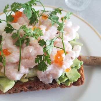 Maurice - Shrimp and avocado smørbrød - French Near Me - Portland, Oregon Maurice - Shrimp and avocado smørbrød - French Near Me - Portland, Oregon