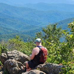 Marys Rock Tunnel - One of my business partners, who came to hike with me, taking in the scenery.