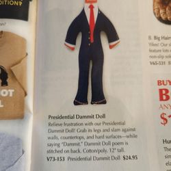 catalogfavorites - Political "Dammit Doll"  Seems like they're targeting one political part here. Why is there not a democratic option here? They need beat!!