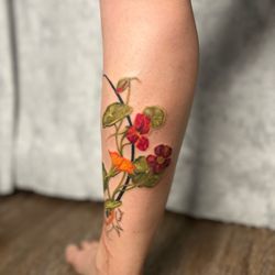 Oak Iris Tattoo - Nasturtiums!