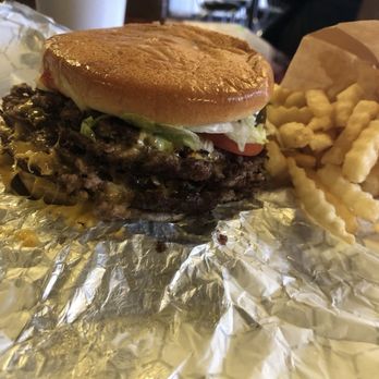 Krekels - Quad cheeseburger with everything and fries and a Coke! - American Near Me - Pawnee, Illinois Krekels - Quad cheeseburger with everything and fries and a Coke! - American Near Me - Pawnee, Illinois