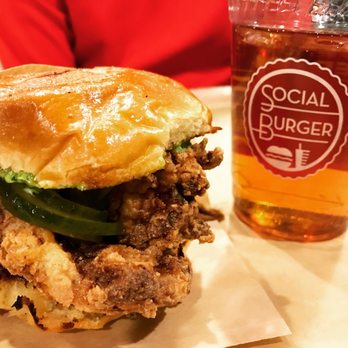 Social Burger - fried chicken burger with herb mayo and butter pickles and vanilla cream soda - Burgers Near Me - Vienna, Virginia Social Burger - fried chicken burger with herb mayo and butter pickles and vanilla cream soda - Burgers Near Me - Vienna, Virginia