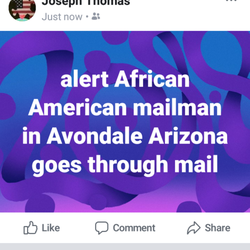 Watch out a black male that works for this post office is taking people out going mail and opening it taking out stuff