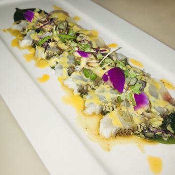 Red Lotus - Madai Seabream in Aji Amarillo (Peruvian) sauce - Asian Fusion Near Me - Shelton, Connecticut Red Lotus - Madai Seabream in Aji Amarillo (Peruvian) sauce - Asian Fusion Near Me - Shelton, Connecticut