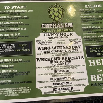 Chehalem Valley Brewing - Menu - Breweries Near Me - Newberg, Oregon