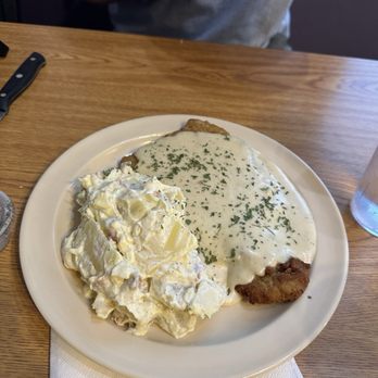 German Diner - Cream Schnitzel Entree with Potato Salad with Mayonnaise - German Near Me - Lacey, Washington German Diner - Cream Schnitzel Entree with Potato Salad with Mayonnaise - German Near Me - Lacey, Washington
