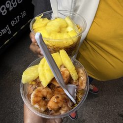 Jerk Shrimp Bowl with Pineapple and Vegan Bowl
