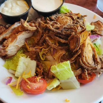 The Burger Saloon - Homemade Fried Chicken Salad with house made ranch. I'm not a ranch girl but I loved theirs. - Bars Near Me - Woodland, California The Burger Saloon - Homemade Fried Chicken Salad with house made ranch. I'm not a ranch girl but I loved theirs. - Bars Near Me - Woodland, California