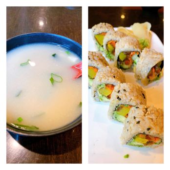 Zabb Thai & Sushi - Vegan lunch... miso soup and veggie roll with brown rice. - Sushi Bars Near Me - Davie, Florida Zabb Thai & Sushi - Vegan lunch... miso soup and veggie roll with brown rice. - Sushi Bars Near Me - Davie, Florida