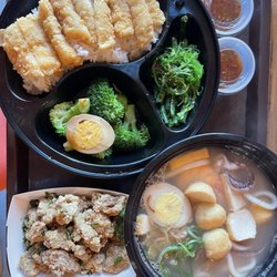 Wing & Burger 福翅堡 - Sweet and Sour Fish Fillet Bento Popcorn Chicken Seafood Noodle