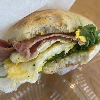 R. House - Turkey bacon, egg, and cheese with basil pesto aioli - Bars Near Me - Baltimore, Maryland R. House - Turkey bacon, egg, and cheese with basil pesto aioli - Bars Near Me - Baltimore, Maryland