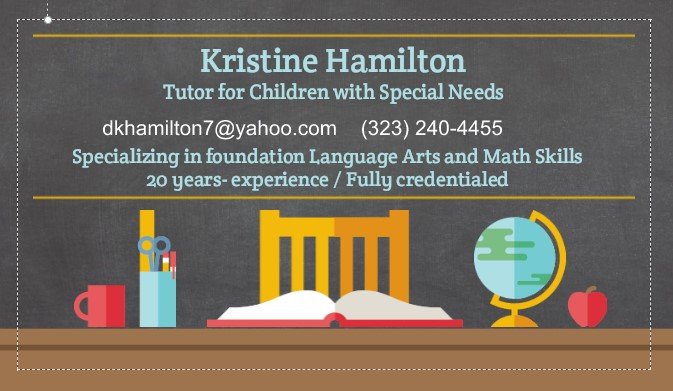Kristine Hamilton Special Tutoring Services - reading tutor in Los Angeles, CA