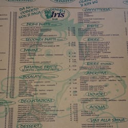 Piadineria Iris - Menu Iris
