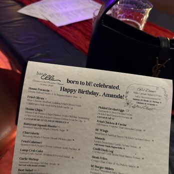 Bar Ella Pacific Beach - Customized menu for birthday - Cocktail Bars Near Me - San Diego, California