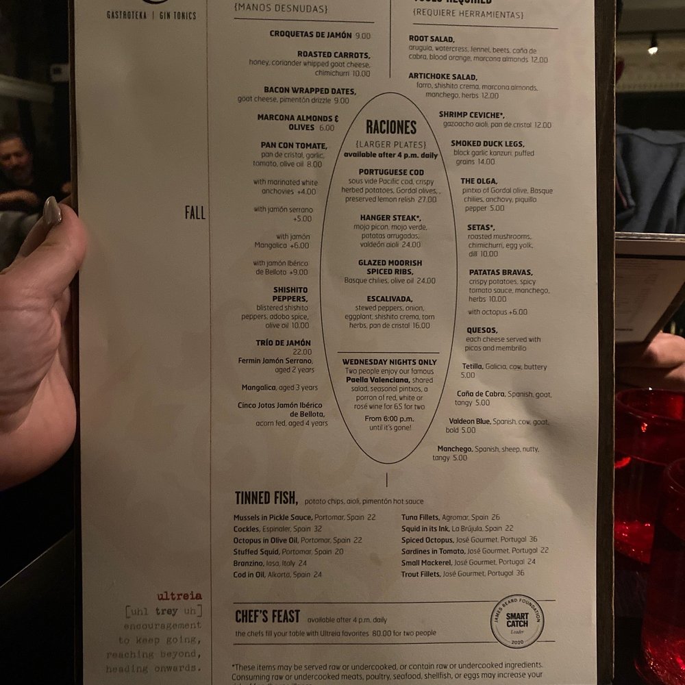 Ultreia - Menu - Tapas Bars Near Me - Denver, Colorado Ultreia - Menu - Tapas Bars Near Me - Denver, Colorado