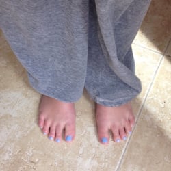Spa Nails Plaza - My painted toes after a pedicure. Very precise job