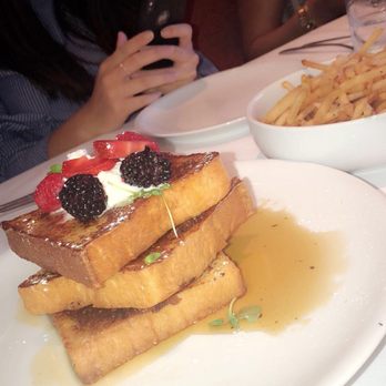 Fig & Olive - French Toast with Parmesan truffle fries on the side - French Near Me - Houston, Texas