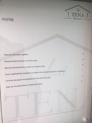 Menu photo 2 La Tena Madrid, M
